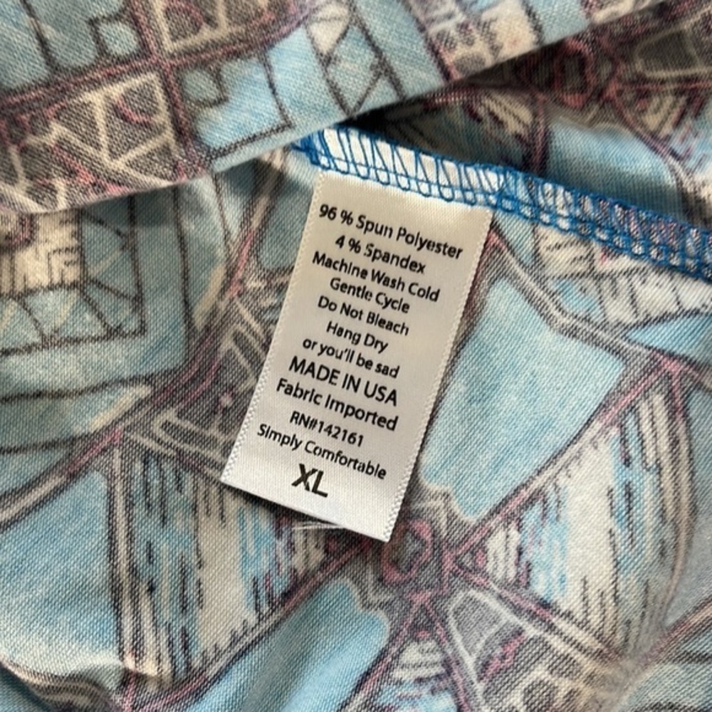 Lularoe Teal Pink Madison Pocketed Skirt Size XL EUC/NWOT - Picture 5 of 6